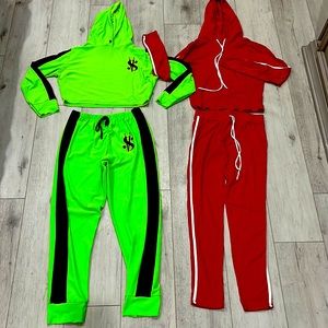 Athletic wear bundle! Two for the price of one. Two crop hoodie sets.